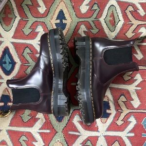 Burgundy Doc Martens Retro Quad Boots